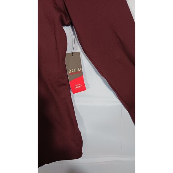 Bold Elements Cut to Curve Women's Medium Long Sleeve Cut-Out Burgundy Top NWT - Picture 3 of 8